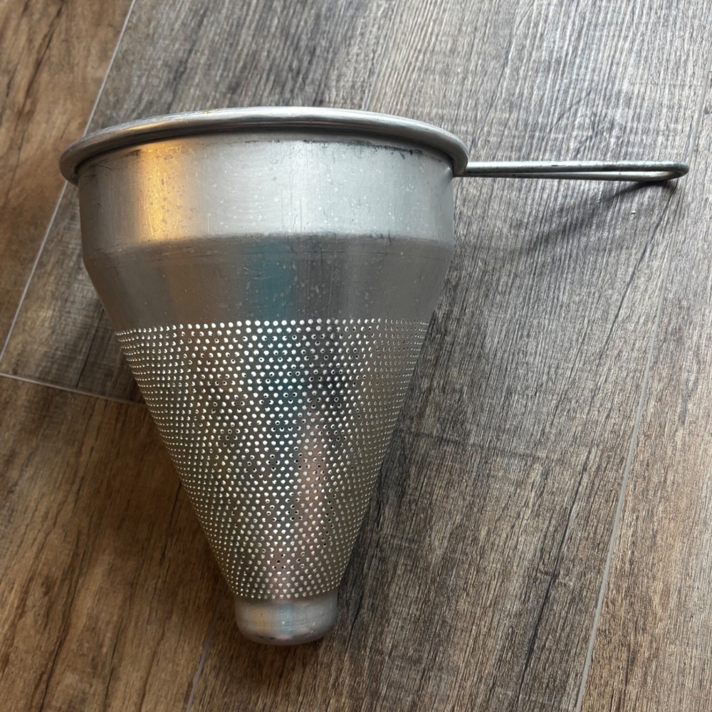 Kitchen Craft Vintage Aluminum Conical Chinois Strainer Sieve Made in USA 7 inch